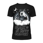 Cupcake Cult T-shirt - Black is My Happy Colour Gothic Tee UK Cotton Unisex
