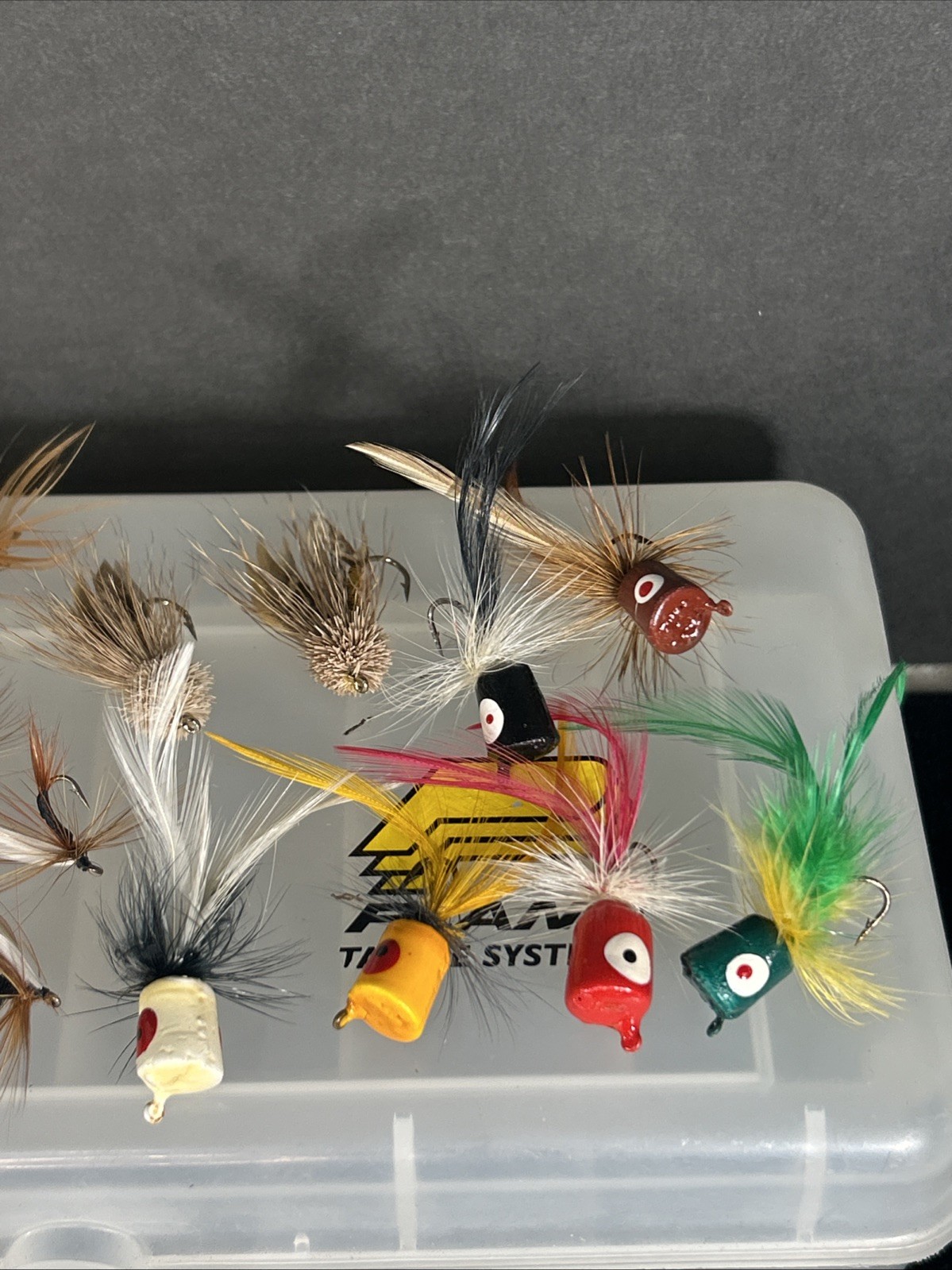 Vintage 21  Vintage Mini Fly Fishing Feathered Lure Poppers With Tackle Box - Image 2