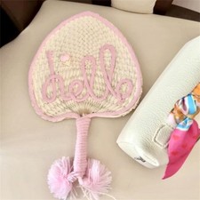 Handmade Pu Fan Portable Decorative Craft Fan Photography Prop