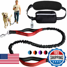 BJDQHKJ Hands-Free Dog Leash for Dogs up to 130 lbs Heavy-Duty, Shock-Absorbin
