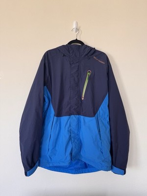Helly Hansen Size L Mountain Professional Jacket Mens Blue Tech Shell Hooded