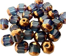 Czech Glass Cathedral Beads Montana Blue 6mm