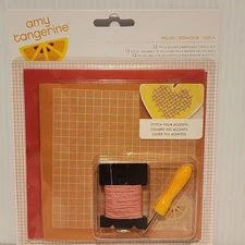 American Crafts  Amy Tangerine Scrapbook  Accent Embroidery Stencil KIt-12 piece