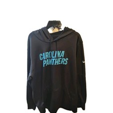 Carolina Panthers Sweatshirt Mens XXL Hoodie Pullover Black Nike Dri-Fit