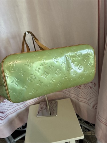 Louis Vuitton Houston Green Patent Vernis Leather Handbag Double Handle W/ COA - Picture 10 of 23