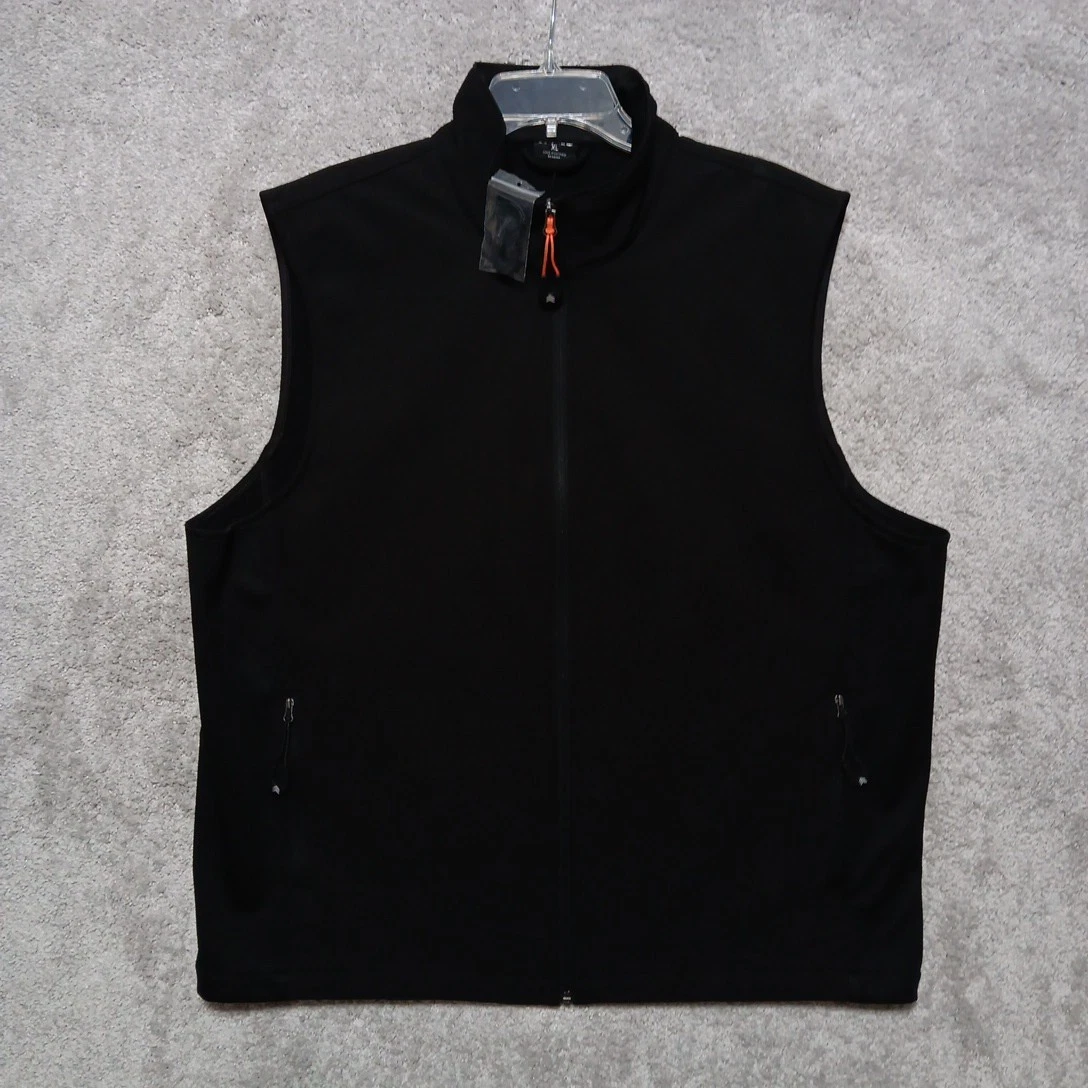 Solaris Vest Mens XL Black Full Zip Pockets Performance Hiking Outdoors NWOT