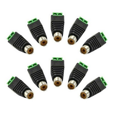 RCA Female 2 pin Terminal Block To Audio Female RCA Connector Adapter Jack Plug