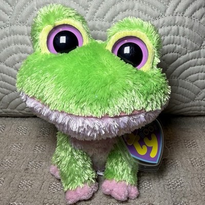 ★TY.jht_HE-kdbs★ MWMT Ty Beanie Boos 2009 KIWI The Frog 6” Plush Solid Eyes Purple