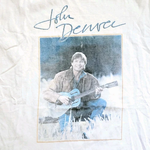 90s John Denver Portrait T Shirt Large XL Single Sti 1990s vintage concert t-shirt, vintage, size L, single stitch, B+ condition