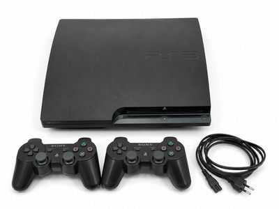 Sony PlayStation 3 Slim 320GB   PS3 Konsole mit 2 Controllern   geprüft & funkti