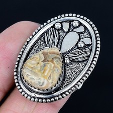 Enrapturing Rhodochrosite Gemstone 925 Sterling Silver Ring Size Adj