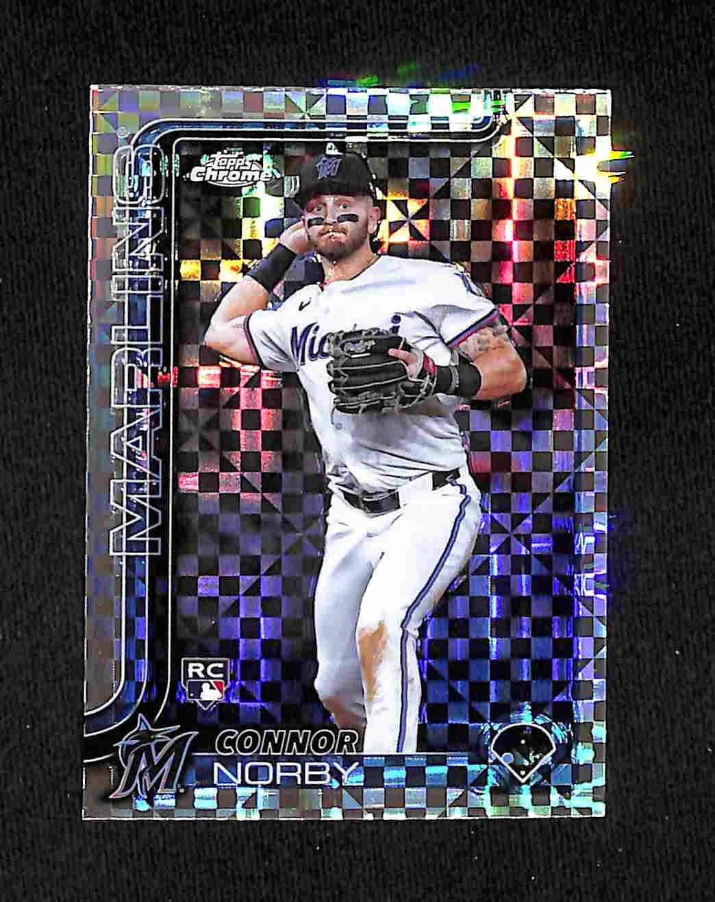 2025 Topps Chrome - Connor Norby Chrome X-fractor #199 Marlins RC
