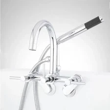 New Chrome Sebastian Tub Faucet and Hand Shower with Variable Centers and Lever