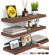 WalnutLike Floating Shelves 15.7in, 3 Pack, Wall Mount Rustic Shelf