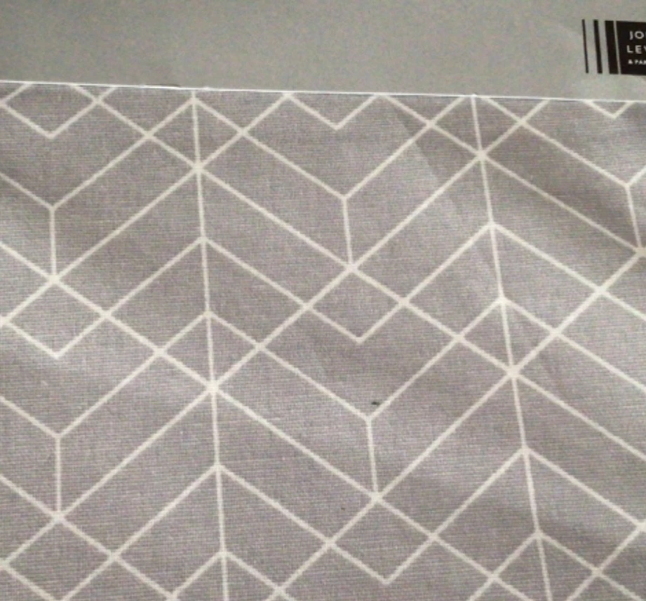 John Lewis Wipe Clean PVC Geometic Print Round Tablecloth Pale Grey 180cm Dia - Image 3 of 3