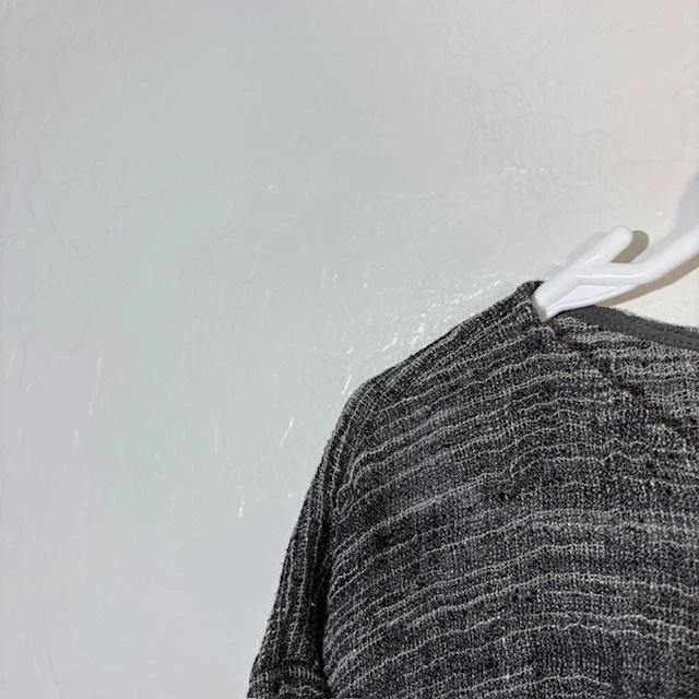 Suéter Eileen Fisher Mujer Grande Gris Mezcla de Lino Cuadrado Cuello Barco Dolman Tejido Foto 2 de 4