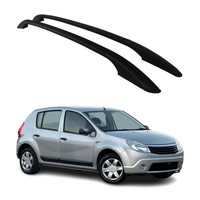 Aluminium Dachreling RelingträGer FüR Dacia Sandero 2008-2012 Schwarz 2X