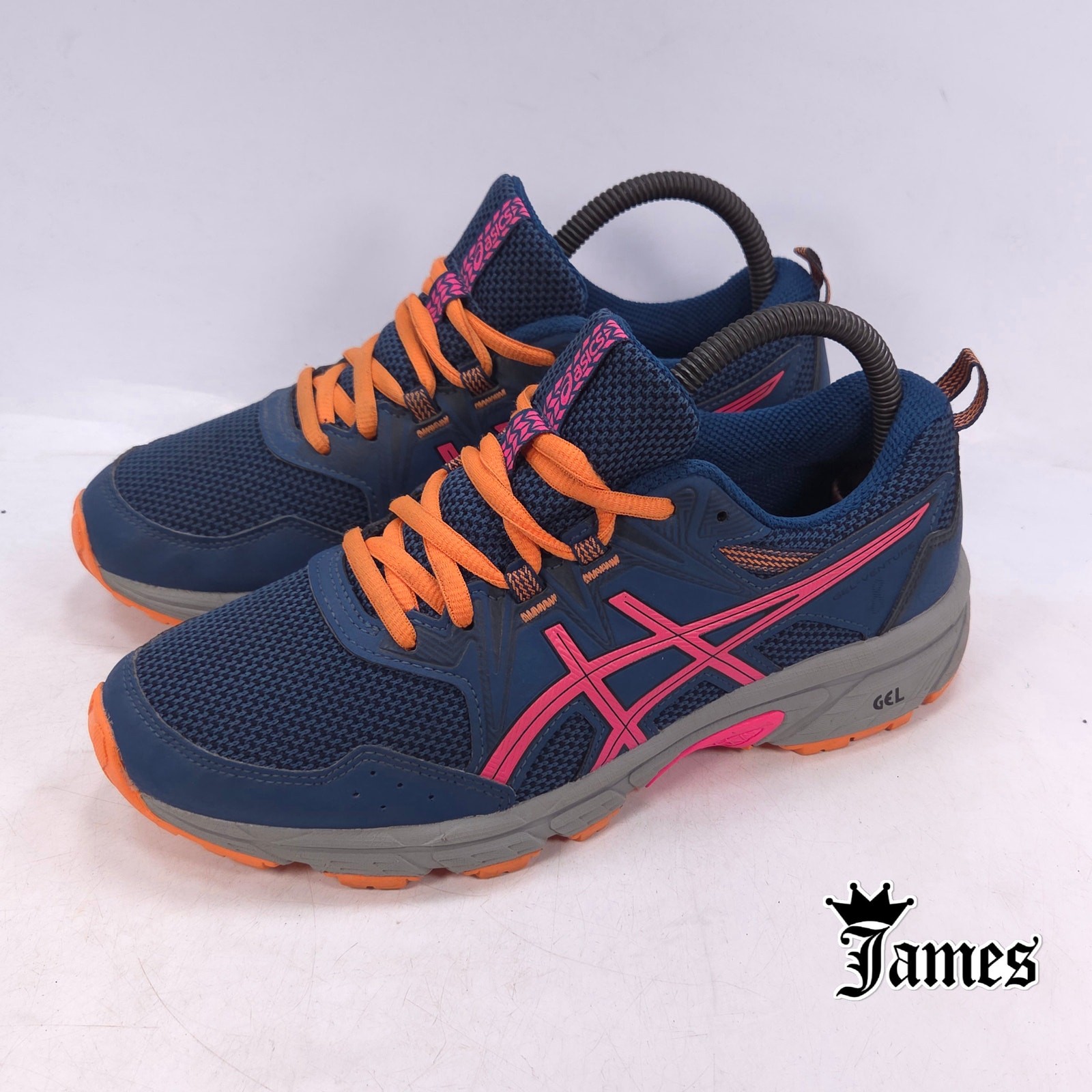 Asics Gel-Venture 8 Athletic Running Shoes Womens Size 6 1014A141 Blue Pink