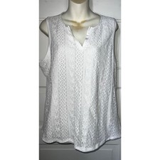 Sleeveless White Lace Tank