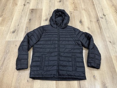 Michael Kors Hooded Puffer Jacket Black Men s XL Insulated Full Zip Coat