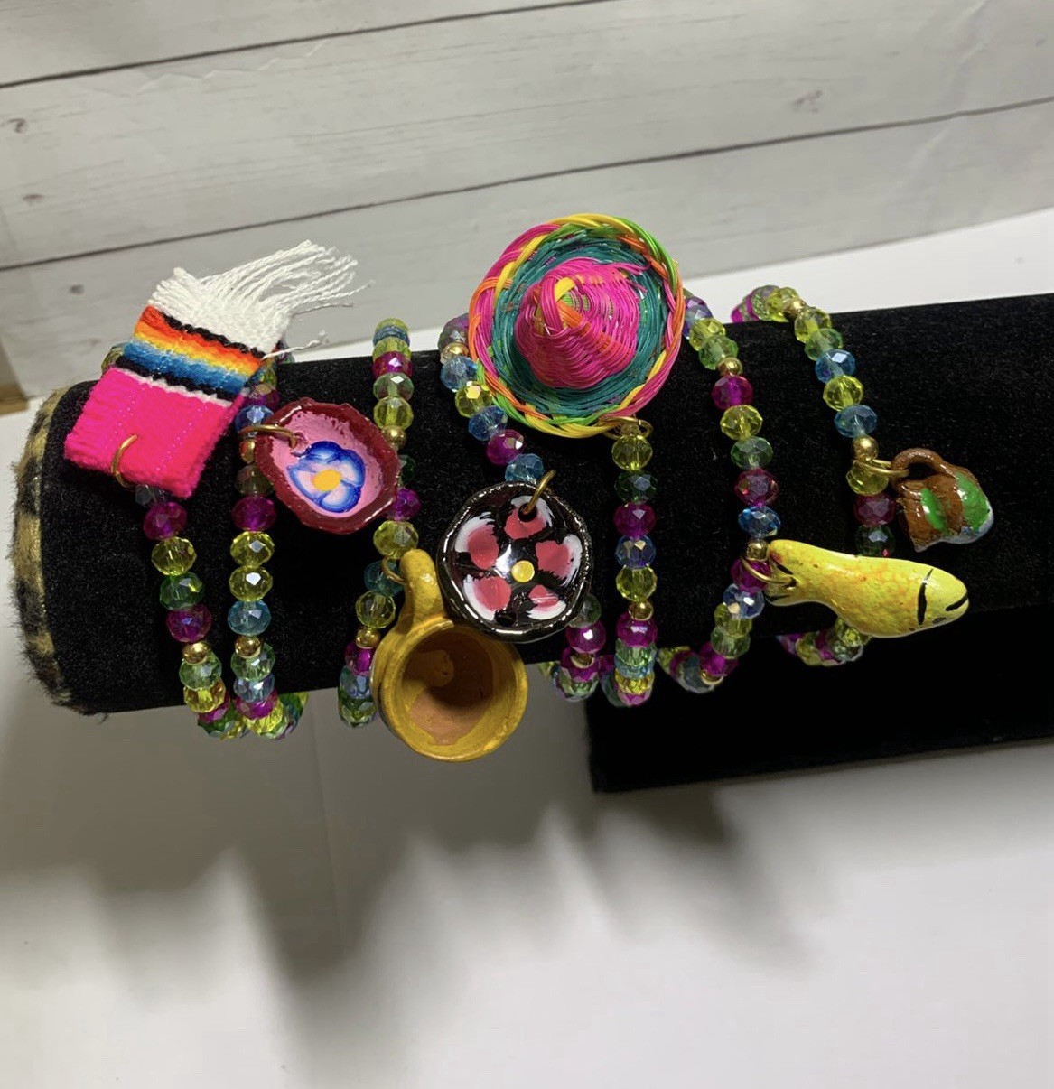 Multicolor Adjustable Beaded Charm Bracelets Set,… - image 3