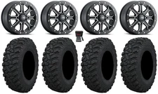 ITP Inertia Bdlk 14" Wheels Bk +40mm 27" Trekker Tires Commander Maverick