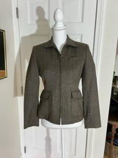 Women s Ralph Lauren Brown Herringbone Tweed Blazer Jacket 2P