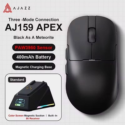 AJAZZ AJ159 APEX Wireless Gaming Maus RGB 400mAh PAW3950 Sensor + Magnet Dock