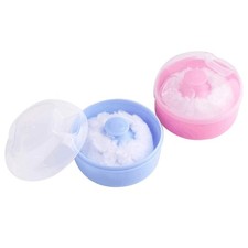 2pcs-Baby Body Cosmetic Powder Puff Kit Sponge Box Case 2 Count Pack of 1