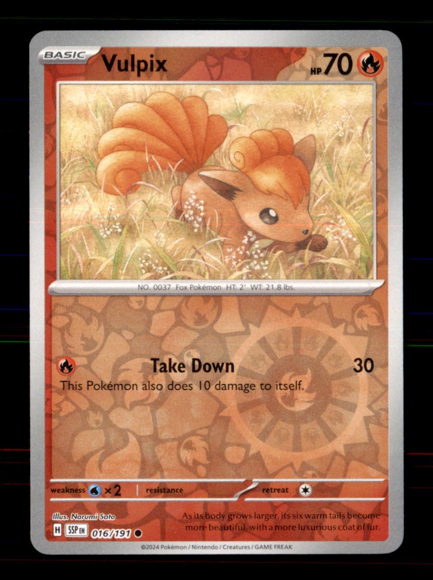Vulpix 016/191 Common Surging Sparks Pokemon Reverse Holo Near Mint