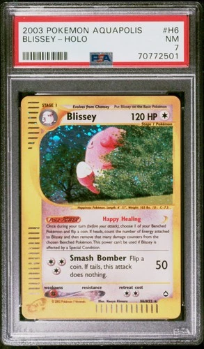 2003 POKEMON AQUAPOLIS #H6 BLISSEY-HOLO PSA 7