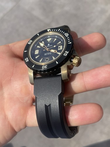 Steinhart Triton Last Edition Rare 45mm Swiss Bronze Uhr Soprod A10 Watch - Bild 5 von 21
