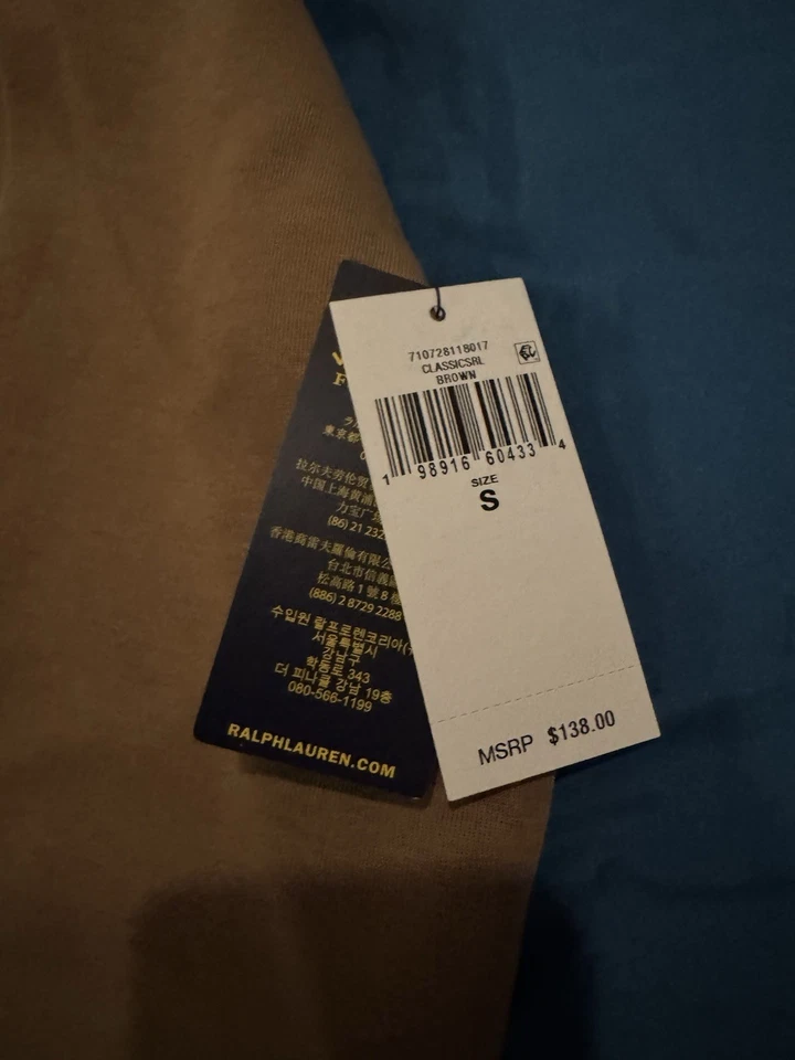 Polo Ralph Lauren Sweatshirt Adult Small Brown Full Zip Long Sleeve Hoodie Men - Image 4 of 4