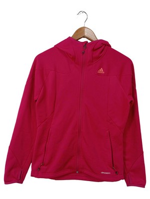 ADIDAS Damen Trainingsjacke Gr. 38/M Rosa Kapuze Sport ClimaWarm