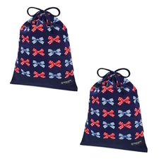 COLORFUL CANDY STYLE Large Drawstring Gym Clothes Bag with Name Tag Polka Dot