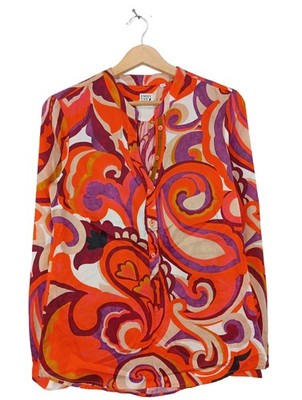 EMILY VAN DEN BERGH Langarm-Bluse Damen Bluse Gr. DE 36 rot-lila-weiß Elegant