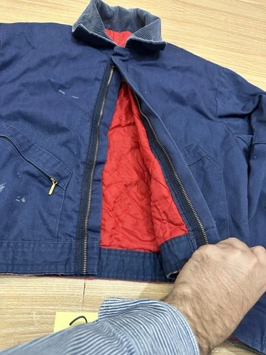 Vintage Walls Cropped Insulated Work Jacket Workwear 2 Pocket Detroit Size M image 3