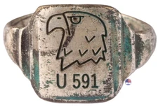U591 Eagle U-boat WW2 German ring naval submarine U-Boot Kriegsmarine Navy WWII