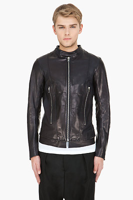 DIESEL SCHWARZ GOLD LABRASIV LEDERJACKE GR 46 (S) 100% ORIGINAL