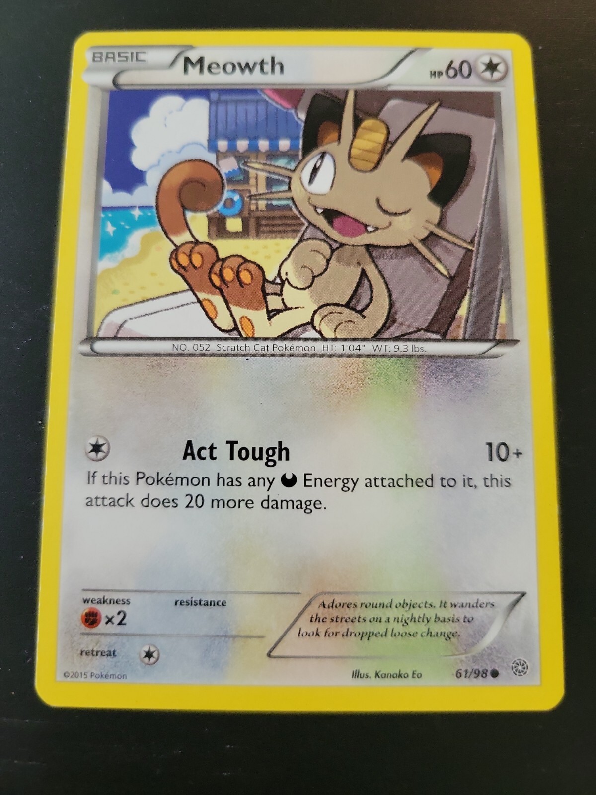 Pokemon TCG Card 2015 Ancient Origins - Meowth 61/98