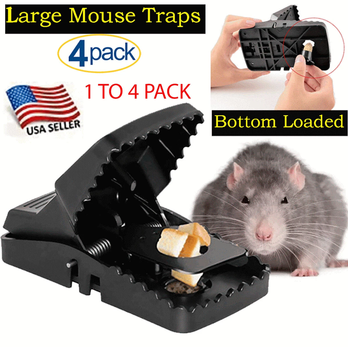 LARGE Mouse Traps Rat Mice Rodent Killer Snap Trap Reusable Heavy