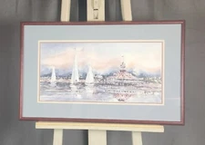 Gomes 1986 Print of the Coronado Boathouse, California Signed & Numbered 354/960