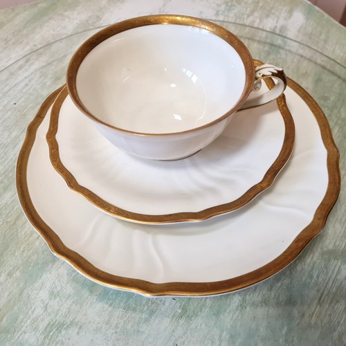 Ivory Rosenthal Tea Cup Saucer Dessert Plate with Gold Rim, Coffee Set Parzival - Picture 9 of 14
