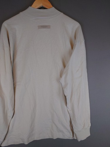 Camicia pesante nuova con etichette Fear of God Essentials beige finto collo etichettata piccola (si adatta grande) - Foto 15 di 16