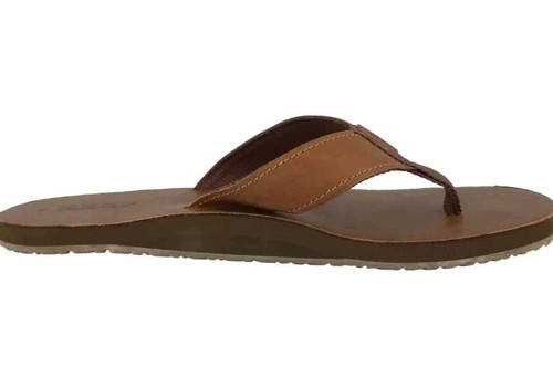 Reef Men's Leather Smoothy Flip Flops Thong NEW Size 12 UK Brown BNWT Small - Picture 2 of 5