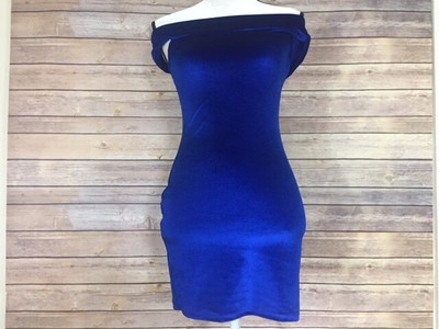 blue velvet bodycon mini dress
