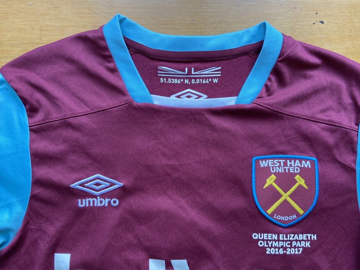WEST HAM UNITED 2016 2017 HOME FOOTBALL SHIRT SOCCER JERSEY UMBRO