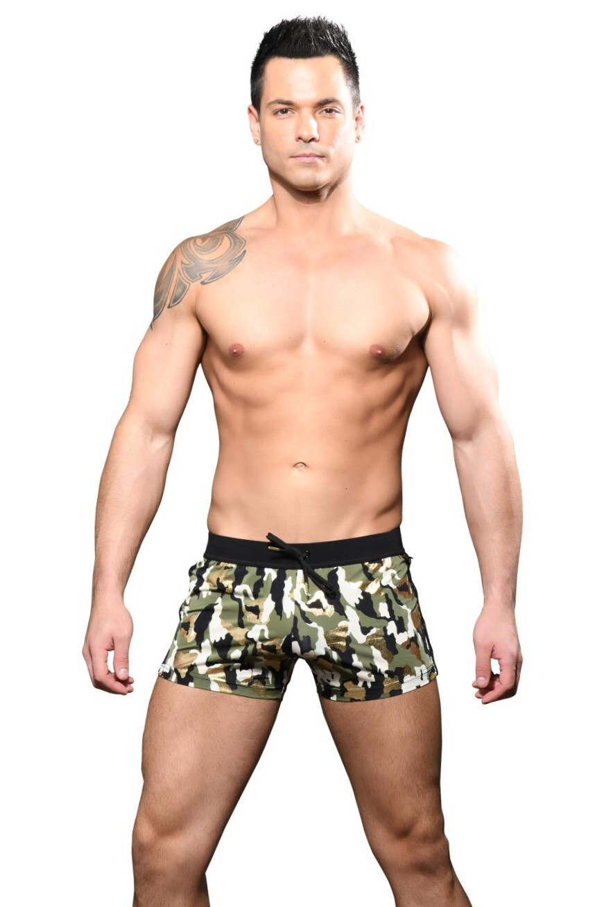 ANDREW CHRISTIAN Glam Camouflage Jogger Shorts Size Large (L), Multicoloured