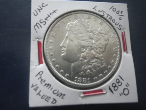 1881"O" MORGAN SILVER DOLLAR, UNC / MS++++, 100% LUSTROUS, PREMIUM VALUED