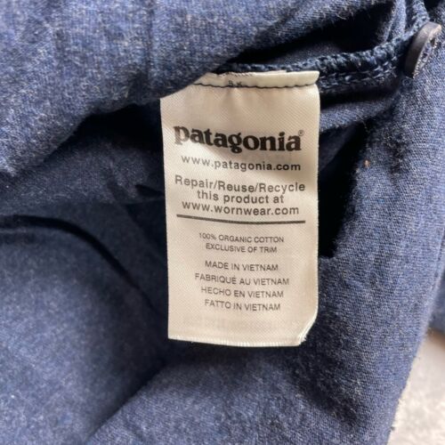 Patagonia Camicia Uomo Grande Daily Hanley Blu Manica Lunga Cotone Biologico Outdoor - Foto 4 di 7